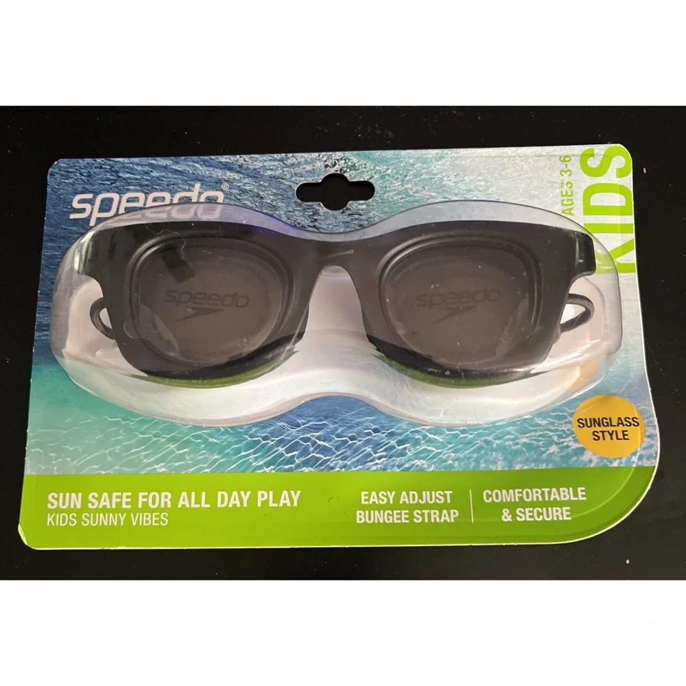 Speedo Sunglass Style Swim Goggles Black UV Protection 3-6 y Kids Sunny Vibes